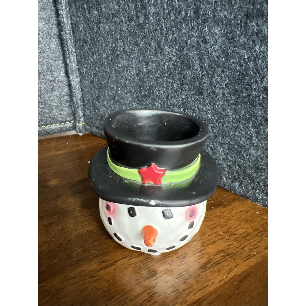 yankee candle snowman tea light‎ holder READ Description
